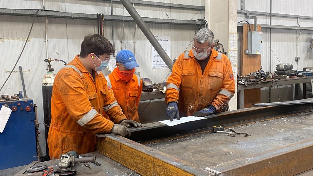 Apprentices in workshop