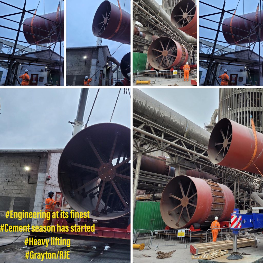 Installation of kiln sections by Grayton